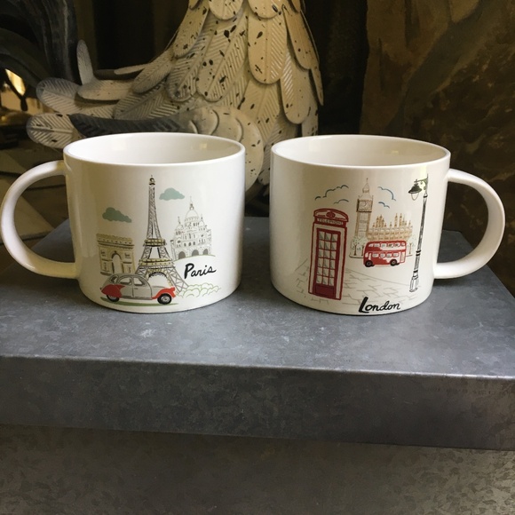 Pottery Barn Other - Pottery Barn - “London/Paris” Mugs (Set of 2)